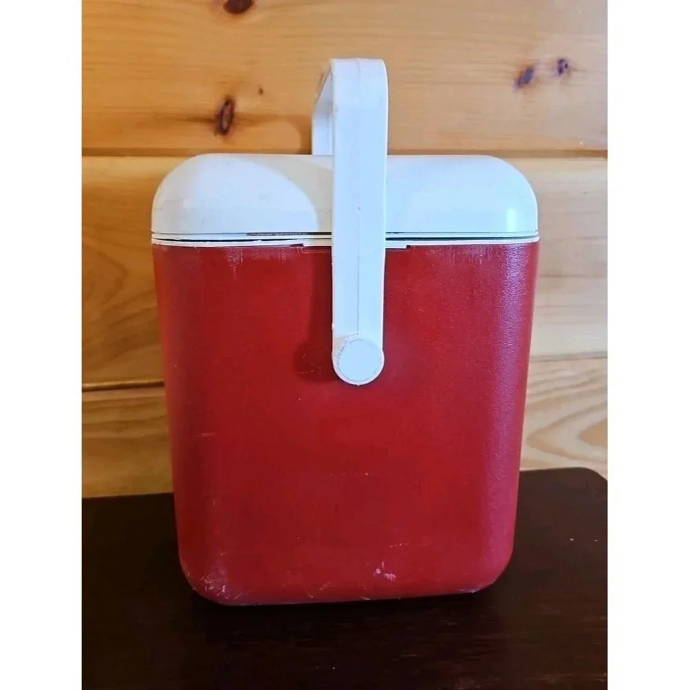 Vintage Igloo Snowflake Water Cooler Hot Or Cold Chest Gallon Spout Red Handle